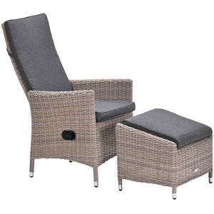 Garden Impressions Collin loungestoel verstelbaar incl. voetenbank - vintage willow