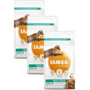 3x Iams Kat Adult Sterilised - Overweight Kip 3 kg