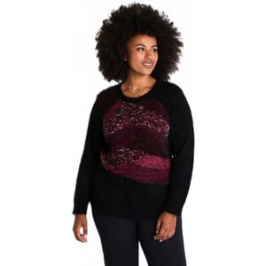 Trui met jacquardgebreide ronde hals