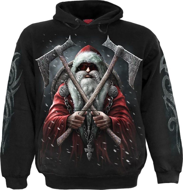 Spiral Sleigher Hoodie Heren Trui met capuchon - zwart - S