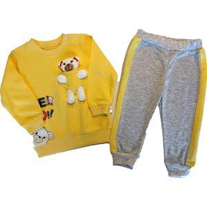 Baby kledingset met knuffel, 18 maanden, geel
