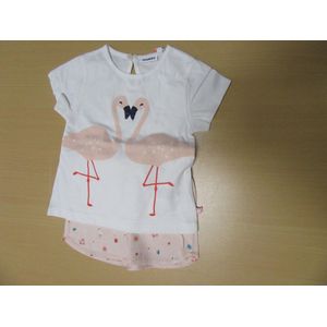 Noukie's - Pyjama - Meisje - Flamingo - Off White / roze - 6 jaar  116