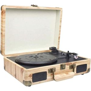 Vintage Bluetooth Platenspeler met Ingebouwde Luidsprekers - 3-Snelheden voor Vinyl Records