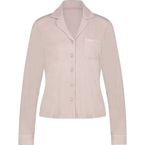 Hunkemöller Dames Nachtmode Jacket Jersey Essential - Beige - maat 2XL