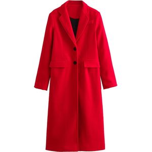 Dames winterjas - Dames Manteljas - Elegante Faux Wollen Jas - Lange jas - Maat S