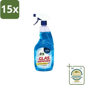 15 x Deluxe - Glasreiniger - Crystal Formule - Streeploze Glans - 1L - Grootverpakking - Glas Reinigen - Streeploze Glans - Glans Reiniger - Glas Reiniger Crystal Formule - Fenster Reinigen