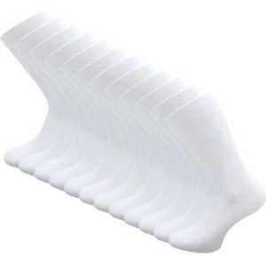12 paar Bamboe Sokken - Bamboelo Sokken - Maat 43/46 - Wit - Naadloze Sokken - 80% Bamboe