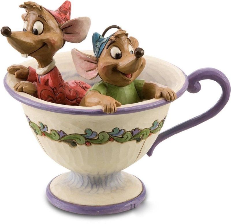 Disney - Assepoester - Jaq en Gus in Theekopje Figuur