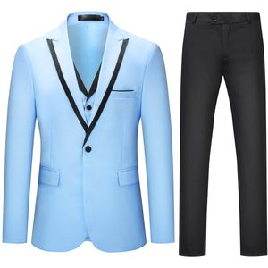 Allthemen Slank Driedelig Herenpak - Colorblock - S