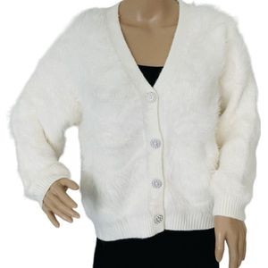 Dames fluffy vest Onesize S-L Ecru