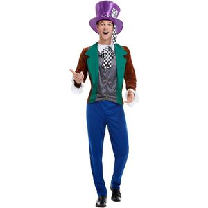 Smiffy's - Mad Hatter Kostuum - Zo Gek Als Een Mad Hatter - Man - Multicolor - XL - Carnavalskleding - Verkleedkleding