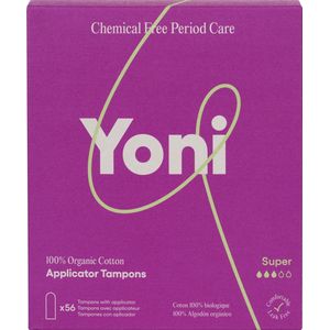 Yoni Tampons - Super - met inbrenghuls - 100% Biologisch Katoen - 56 stuks