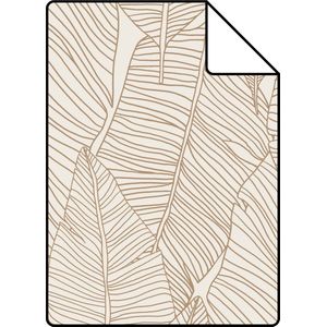 Proefstaal ESTAhome behang getekende bladeren beige - 26,5 x 21 cm - 139352-S