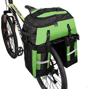 3-in-1-multifunctionele dubbele fietstas, 70 liter, scheurvast, schokbestendig, waterdicht, met regenhoes, voor op de bagagedrager