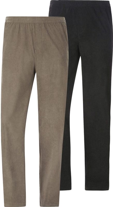Jan Vanderstorm herren Dubbelpak Corduroy Broek - 27 - zwart
