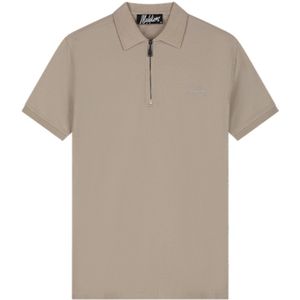 Malelions - Zip Polo - Taupe - Poloshirt