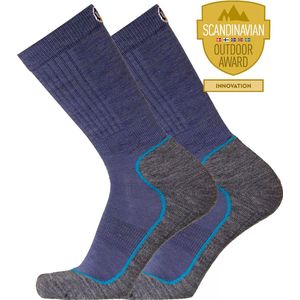 Uphillsport Repo Tencel Wandelsokken met Merino Wol 2-Pack - blauw / grijs - maat 39-42