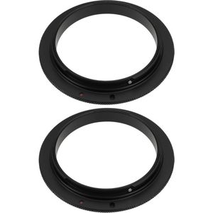 2 stuks Macro Fotografie Omgekeerde Lens Adapter Aluminium Adapter Ring Binnendiameter 58mm Compatibel met Canon EOS Mount DSLR Camera, Zwart