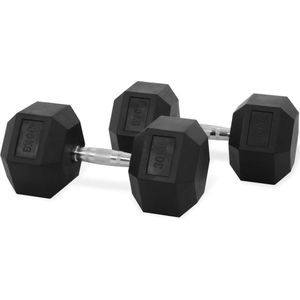 PH Fitness Hexa Dumbbell Set 30KG - 2 STUKS - Kwalitatieve Hexagon Dumbbells - Gewichten voor en Krachttraining en CrossFit - Hexa Dumbells