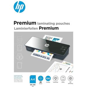 HP 9123 Premium Lamineerfolies A4 - Lamineerhoezen voor Warm Lamineren - Glanzend - 80 Micron - 100 Stuks