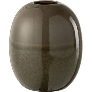 J-Line vaas Marie - keramiek - groen - small - 20 cm hoog