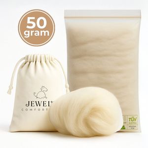 Jewel’s® Comfortwol ‘cedar-sandal’ 50 g - 100% ecologisch bereide wandelwol van schapenwol – Wandelwol voor voeten - Luxueuze voetwol of zorgwol