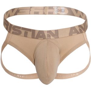 Andrew Christian SHOW-IT® Apex Jock Khaki - MAAT S - Heren Ondergoed - Jockstrap voor Man - Mannen Jock