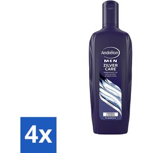 Andrélon - Men Zilver Care - Shampoo - Voor Koele Blonde Tinten - 300 ml - Voordeelverpakking - 4 stuks