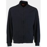 Dark Blue Sweatvest - Platgebreide Kraag - Lange Mouwen - Ritssluiting