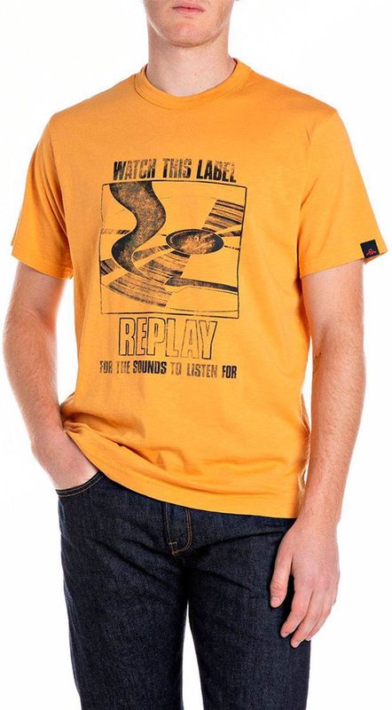 Replay - M3028.000.22336G - T-shirt - Geel - Korte Mouwen - Heren