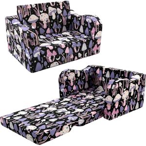 TRANKIELO® - Kinder Slaapbank 2-in-1, Opvouwbaar en Comfortabel, Perfect voor Speelkamer, Ideaal voor Kinderen van 1-3 Jaar-