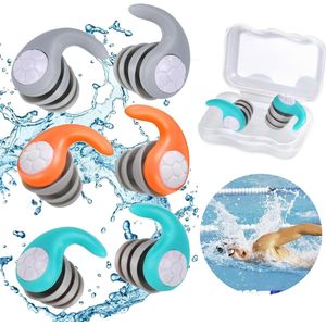 3 paar zwemoordoppen voor volwassenen - herbruikbare waterdichte oordopjes - Oordoppen - zachte en waterdichte siliconen oordopjes - voor zwemmers - perfect voor surfen, snorkelen, zwemmen en douchen