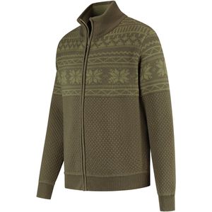 MGO Lenn Heren - Outdoorvest - Noors patroon - Donkergroen