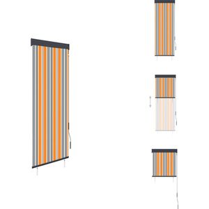 vidaXL Tuinrolgordijn - Verticale Zonwering - 60 x 250 cm - Geel en Blauw - Polyester met PA-coating - Jaloezie