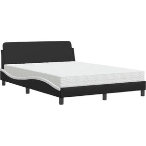 vidaXL-Bed-met-matras-kunstleer-zwart-en-wit-120x200-cm