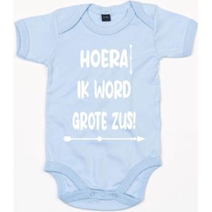 Rompertje Hoera Grote Zus-Dusty Blue-3-6 Maanden