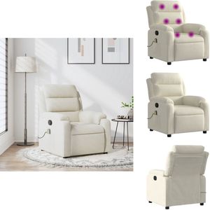 vidaXL Massagestoel - Massagestoelen - Fauteuil - Relaxfauteuil - Massagestoel verstelbaar fluweel crèmekleurig
