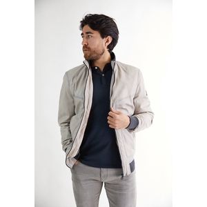 Titanium leren Bomber Jacket