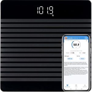 Weegschaal Personenweegschaal - Slimme Weegschaal met Lichaamsanalyse - Digitaal - Zwart