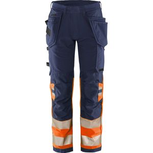 Fristads High Vis Green werkbroek stretch klasse 1 2643 GSTP - Hi-Vis oranje/marineblauw - C156