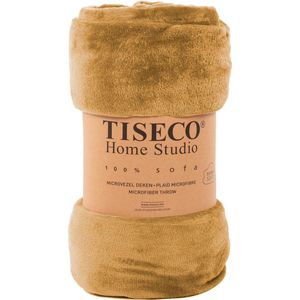 TISECO HOME STUDIO - Plaid - COSY - 180x220 cm - Microflannel - Indian tan