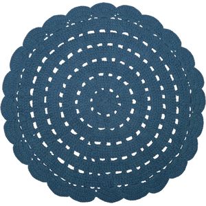 Nattiot - Alma Rond Vloerkleed/Tapijt ∅ 120 cm - Dark Blue