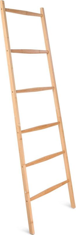 Navaris - Multifunctionele Bamboe Ladder - Handdoekenrek - Bruin - 6 Treden
