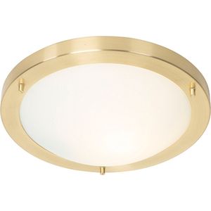 QAZQA yuma - Moderne Plafondlamp voor buiten - 1 lichts - Ø 31 cm - Goud/messing - Buitenverlichting