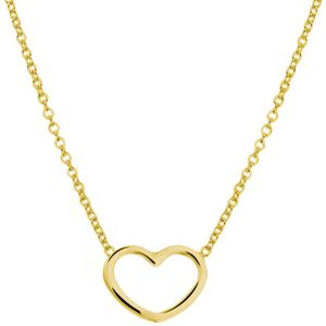 Collier - Hart - Goudkleurig - 41 + 5 cm - Ketting Dames
