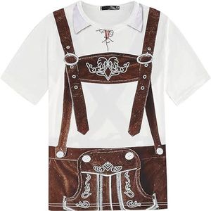 Oktoberfest kostuum voor heren – Duits bier thema, korte mouwen T-shirts voor volwassenen