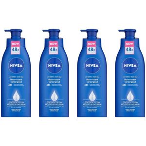 NIVEA - Bodymilk - 48h Intensieve Hydratatie - Voor Droge Huid - Met Pomp - 4 x 400 ml