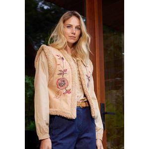 DIDI Dames Gilet embro Golden Leaves Tan brown Golden leaves print maat 34/36