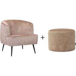 Bronx71® Velvet fauteuil Billy taupe