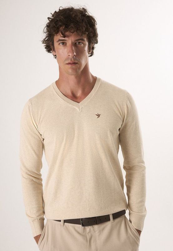 Felix Hardy - Classic V-Neck Knit Sweater - Beige - Heren